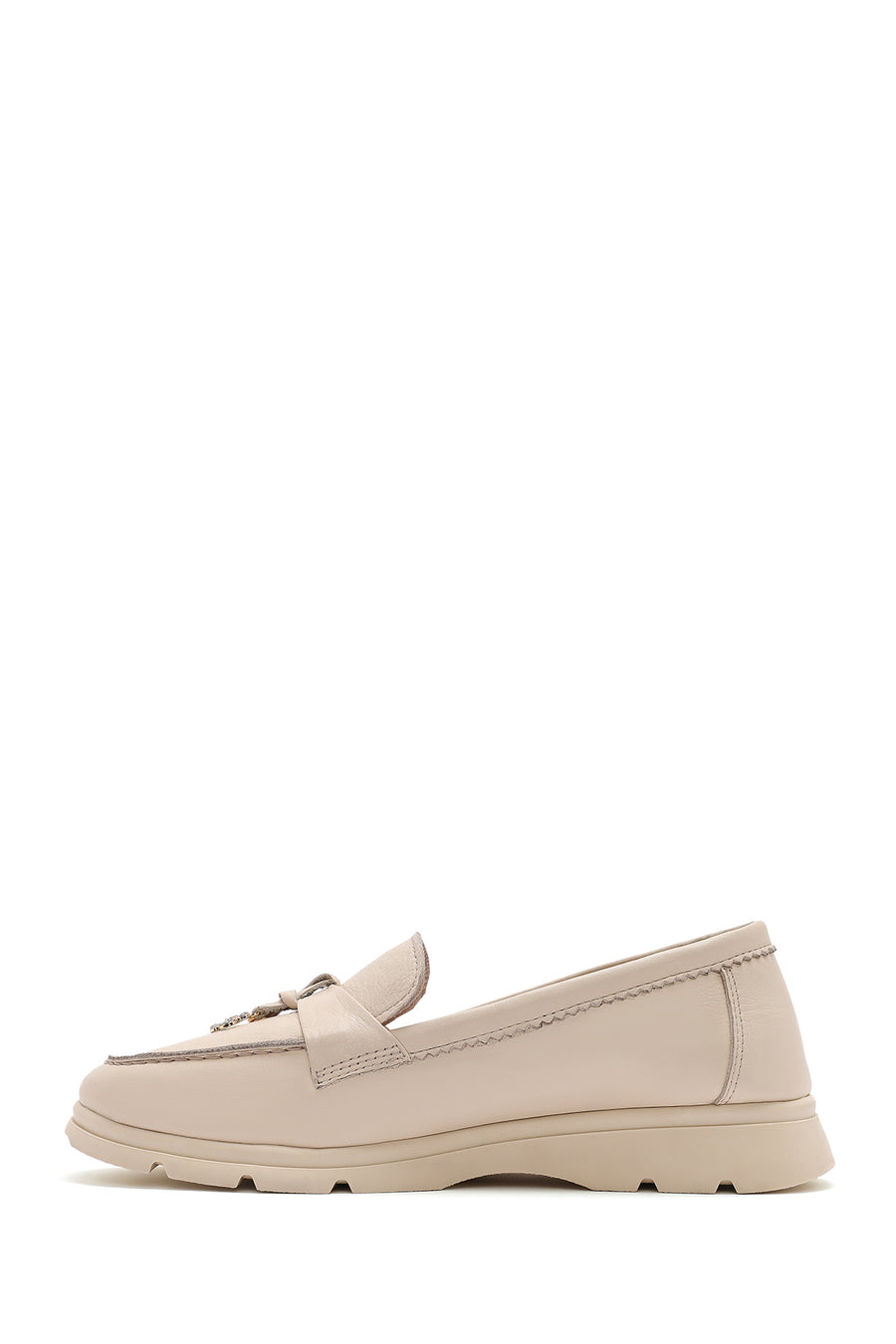 Women's Cream Leather Comfort Loafer