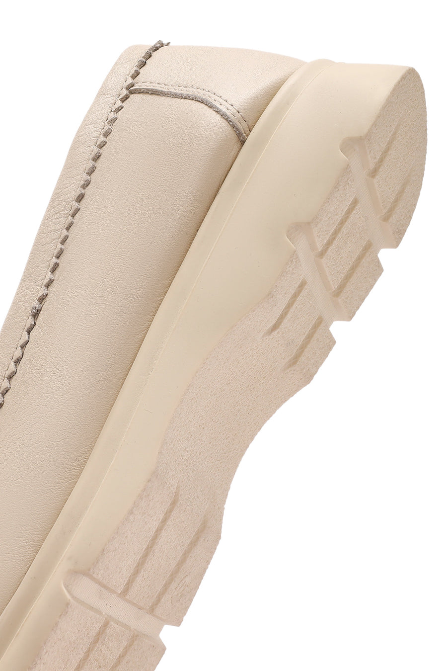 Women's Cream Leather Comfort Loafer