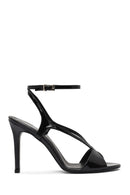 Women's Black Ankle Strap High Thin Heel Leather Sandals | Derimod