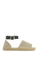 Women's Beige Suede Ankle Strap Espadrilles | Derimod