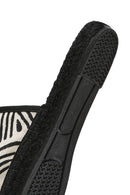 Kastamonu Stone Print Women's Black Patterned Espadrille Slippers | Derimod