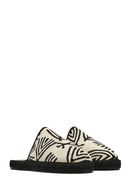 Kastamonu Stone Print Women's Black Patterned Espadrille Slippers | Derimod