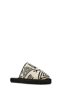 Kastamonu Stone Print Women's Black Patterned Espadrille Slippers | Derimod