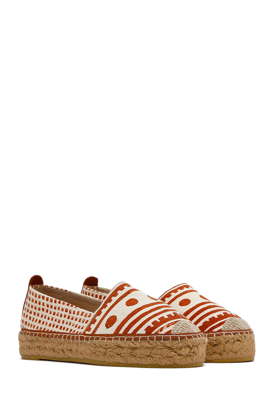 Kastamonu Stone Print Woman Tan Patterned Espadrilles