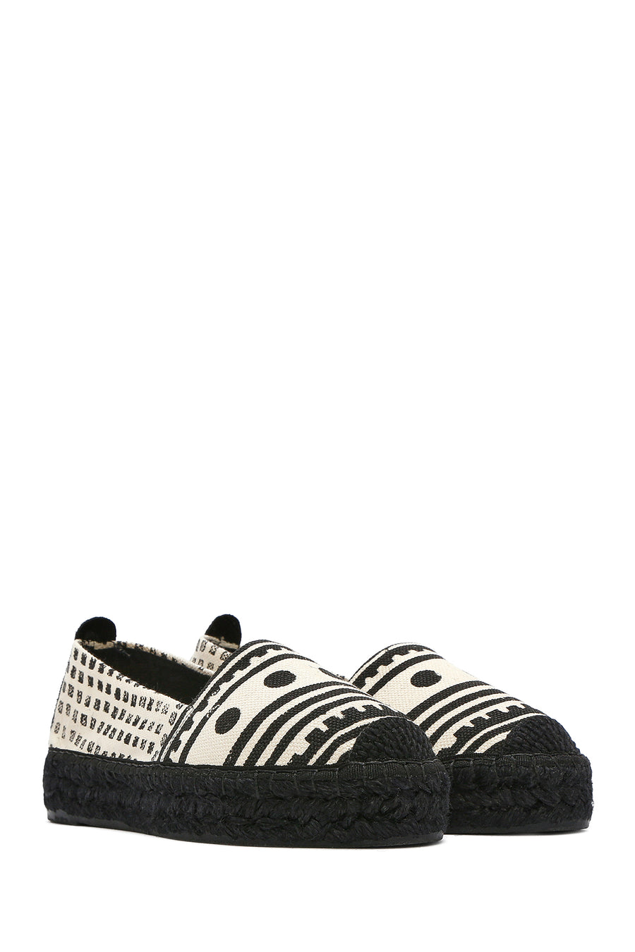Kastamonu Stone Print Women's Black Patterned Espadrilles