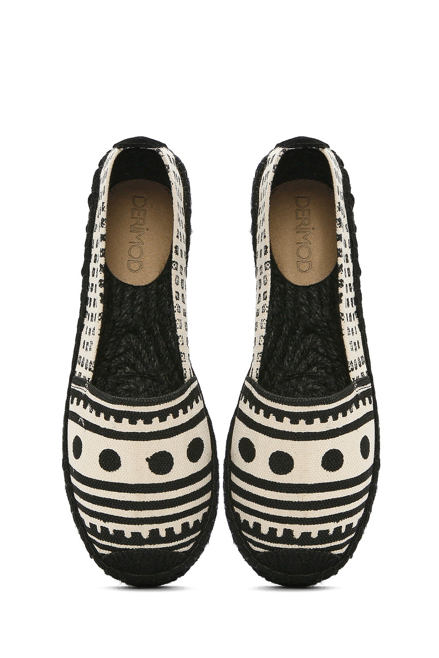 Kastamonu Stone Print Women's Black Patterned Espadrilles
