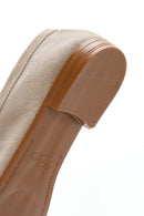 Women's Beige Suede Leather Masculine Loafer | Derimod