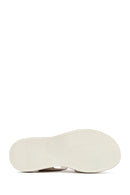 Women's Beige Buckle Suede Leather Slippers | Derimod
