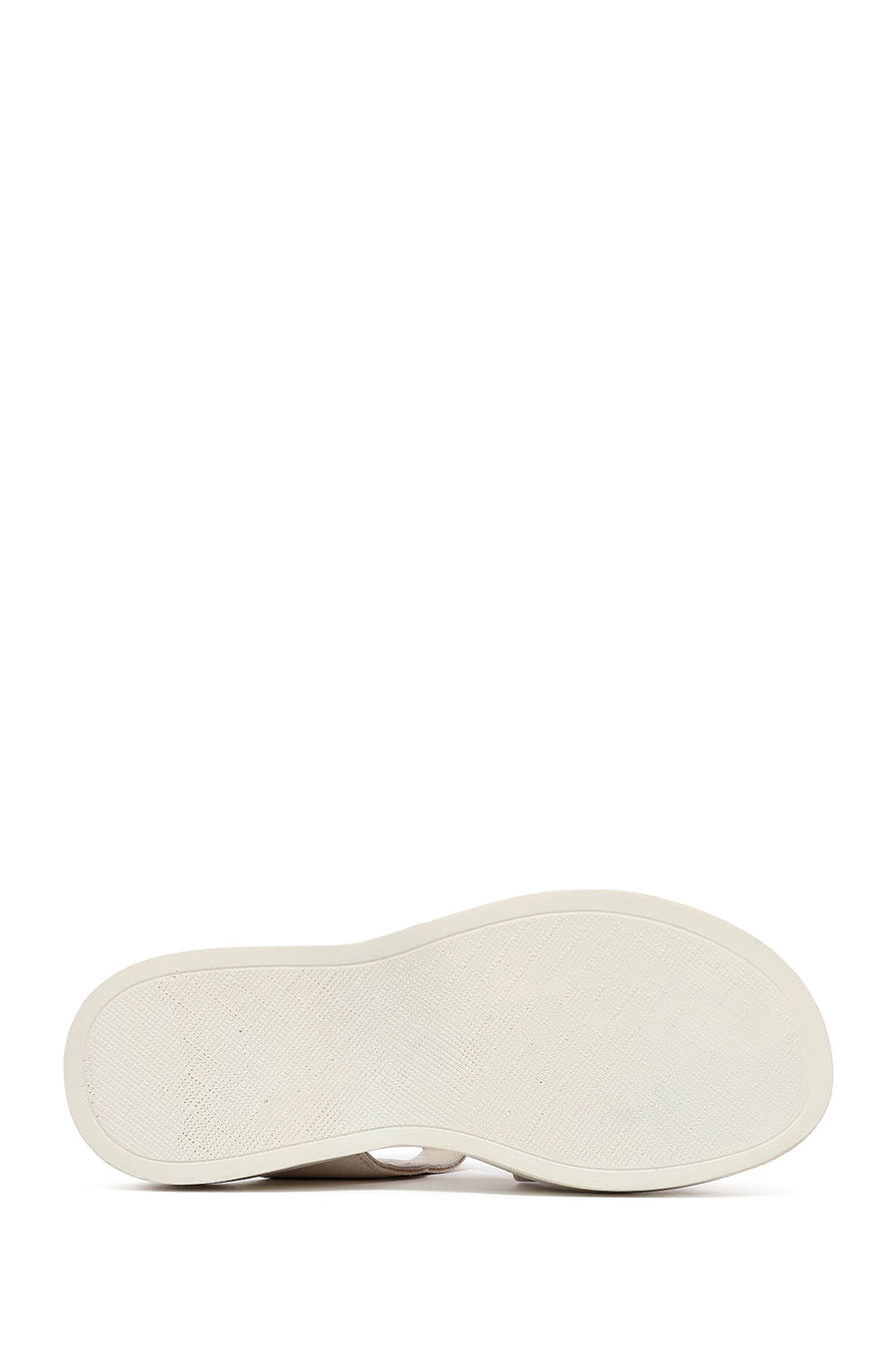 Women's Beige Buckle Suede Leather Slippers