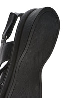 Women's Black Back Strap Leather Sandals | Derimod