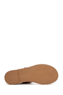 Women's Tan Leather Ankle Buckle Sandals | Derimod