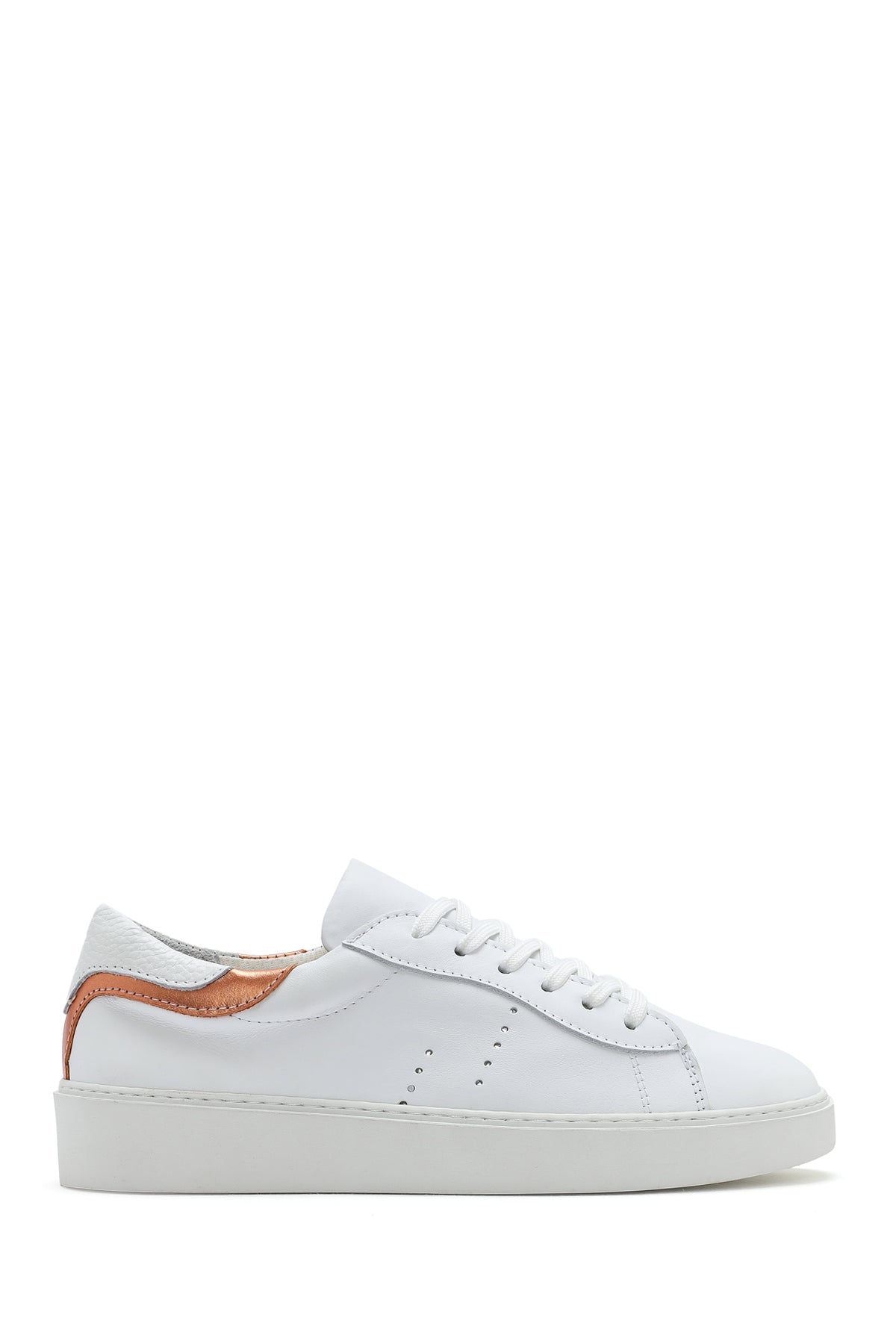 Kadın Beyaz Bağcıklı Deri Sneaker 25SFD371018 | Derimod