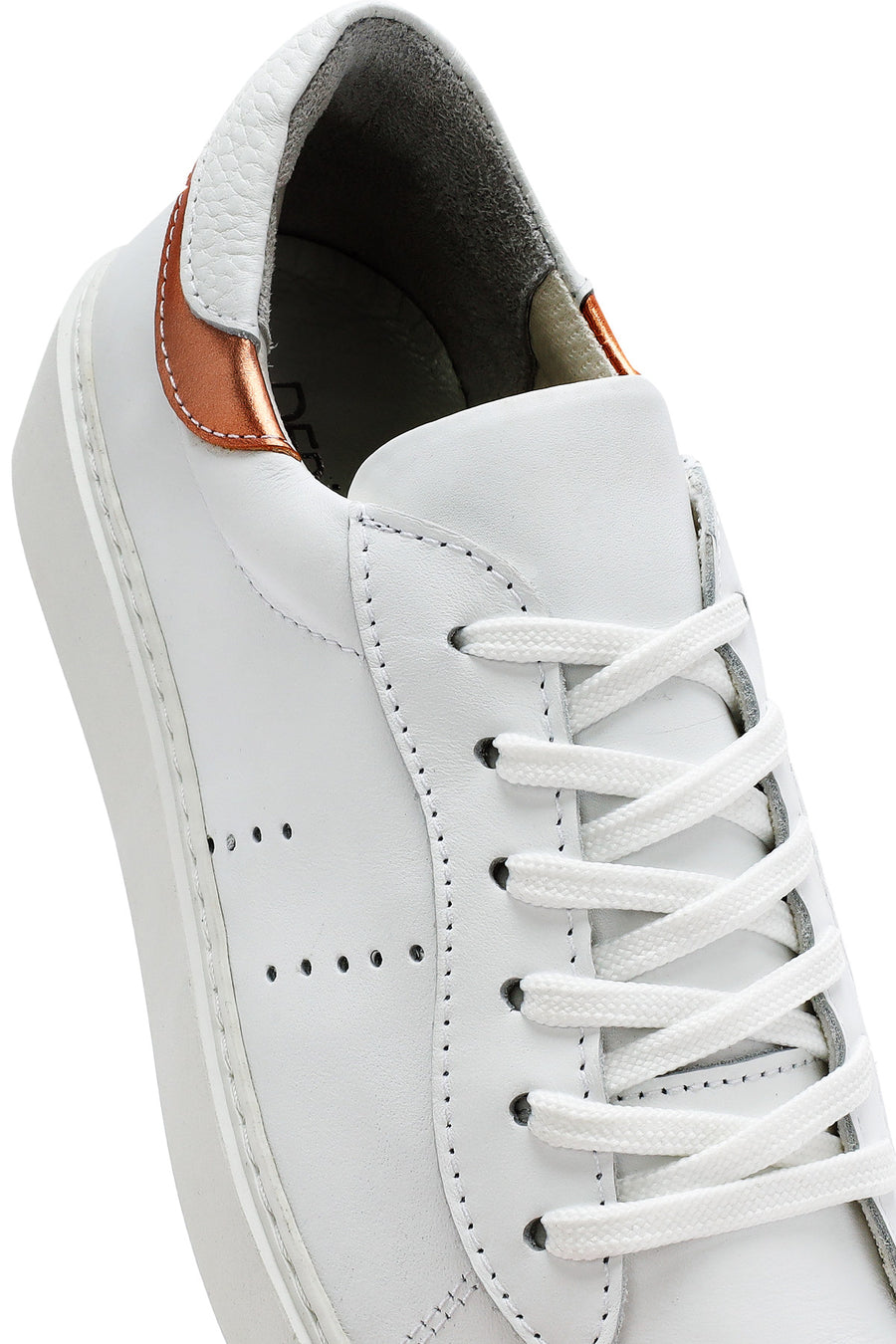 Kadın Beyaz Bağcıklı Deri Sneaker
