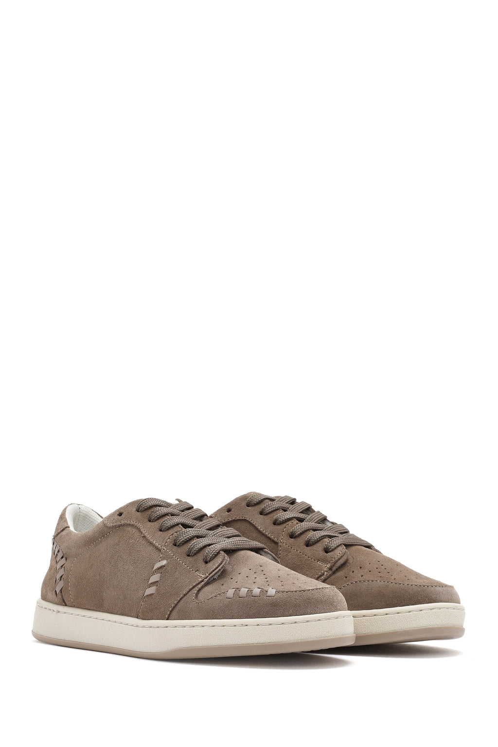 Kadın Vizon Bağcıklı Süet Deri Sneaker