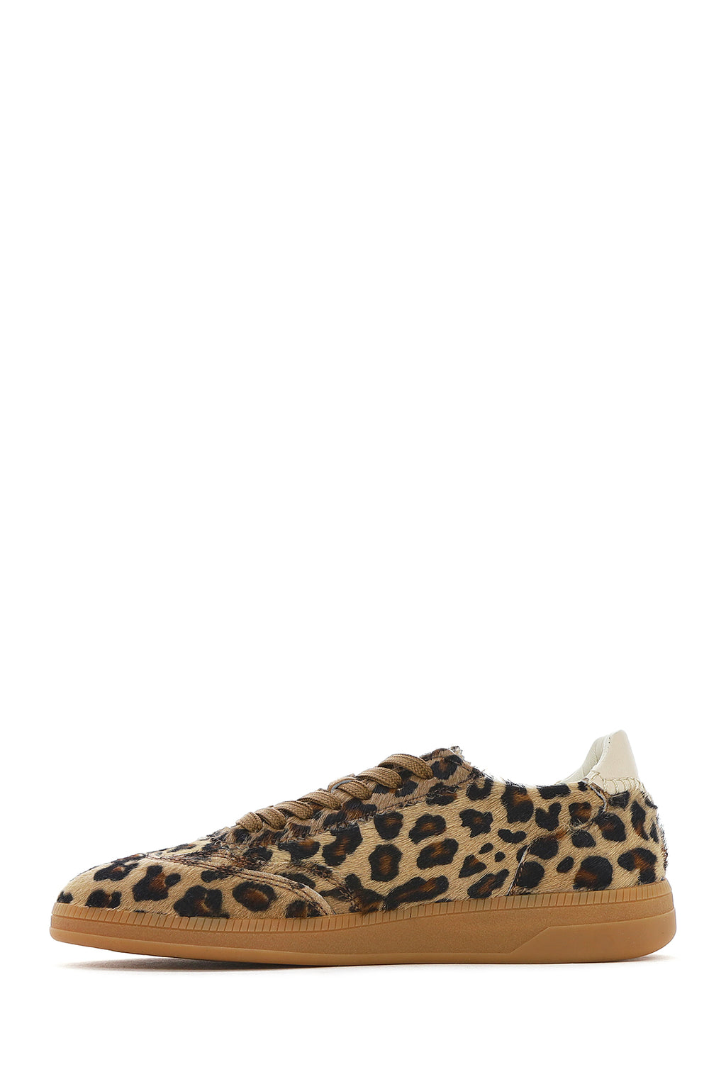 Kadın Leopar Bağcıklı Deri Sneaker