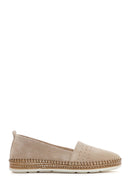 Women's Beige Suede Leather Comfort Loafer | Derimod