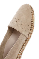 Women's Beige Suede Leather Comfort Loafer | Derimod