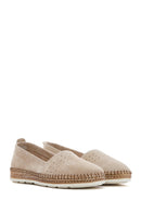 Women's Beige Suede Leather Comfort Loafer | Derimod