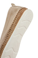 Women's Beige Suede Leather Comfort Loafer | Derimod