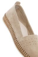 Women's Beige Suede Leather Comfort Loafer | Derimod