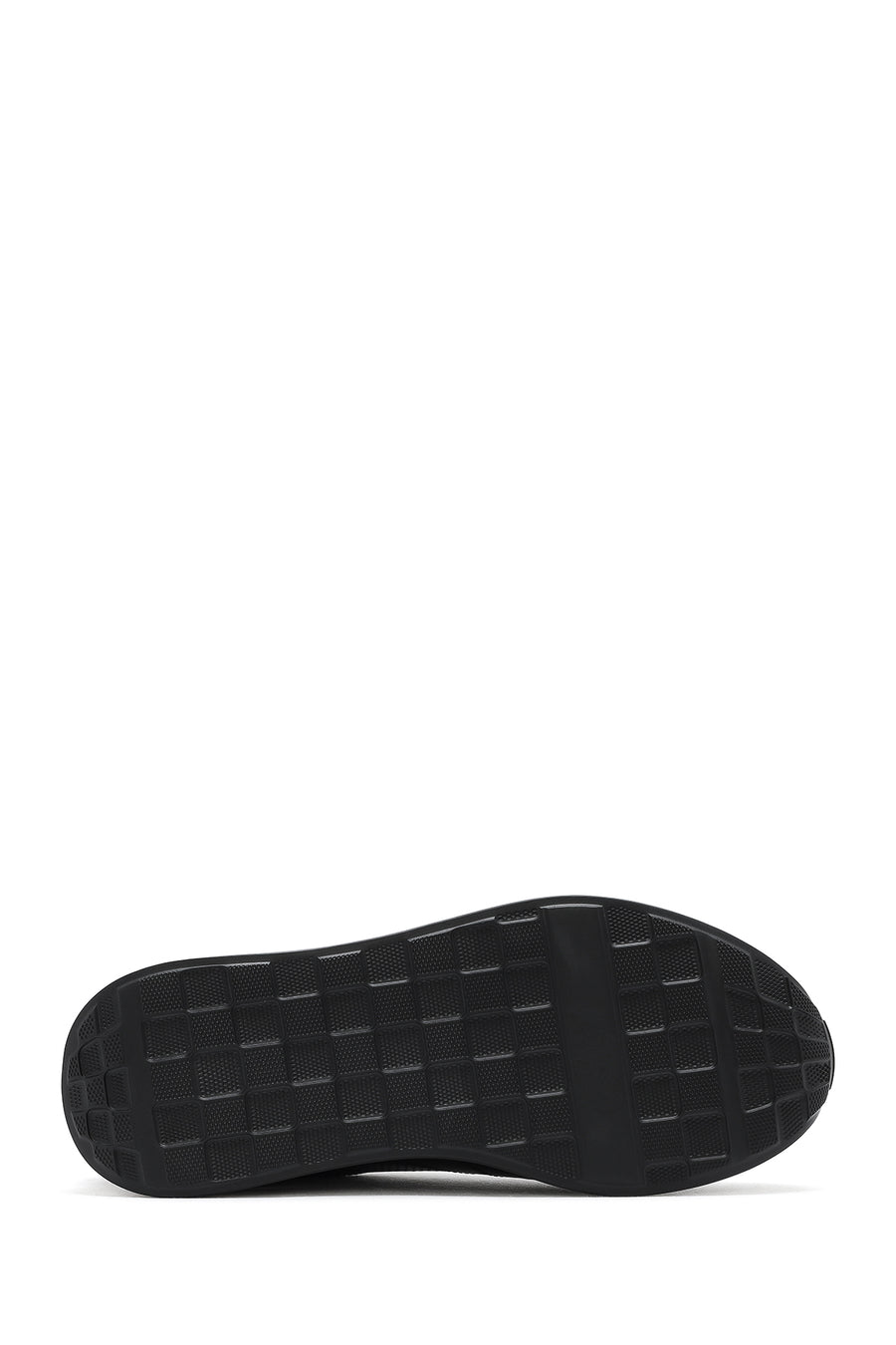 Men's Black Lace-up Thick-Sole Leather Sneaker