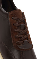 Men's Brown Lace-up Thick-Sole Leather Sneaker | Derimod