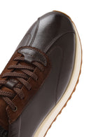 Men's Brown Lace-up Thick-Sole Leather Sneaker | Derimod