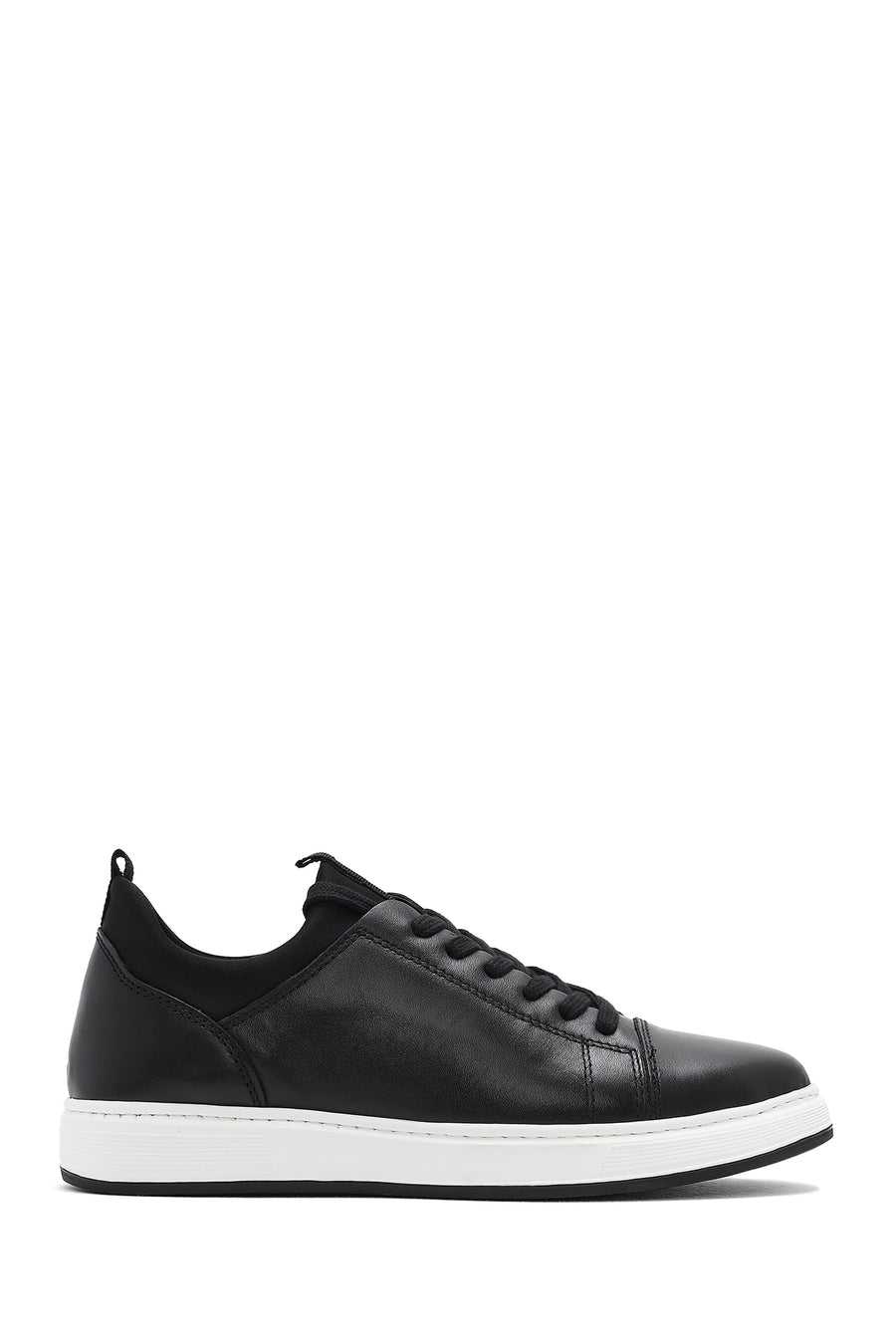 Erkek Siyah Bağcıklı Deri Sneaker 25SFD632918 | Derimod
