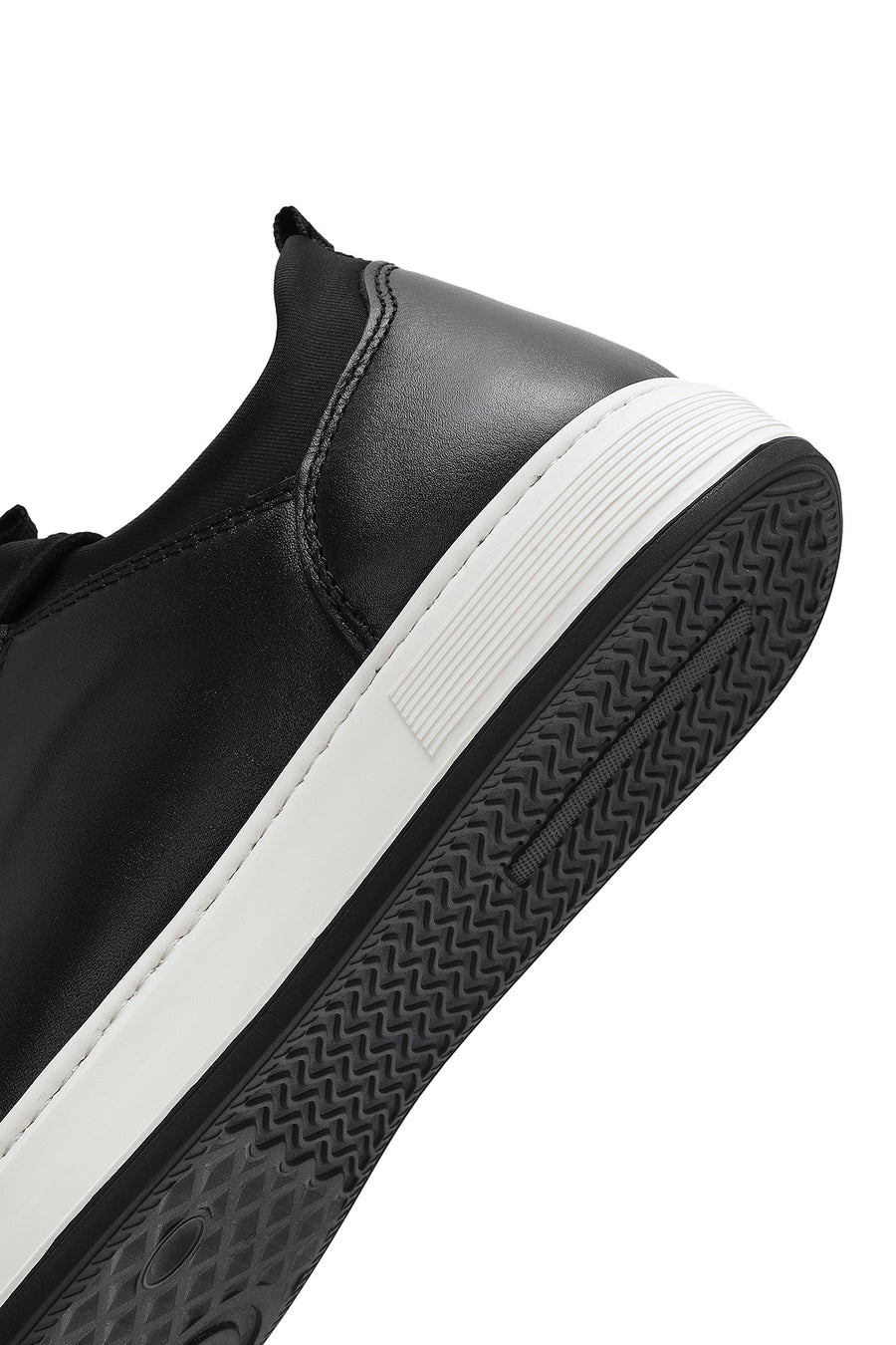 Erkek Siyah Bağcıklı Deri Sneaker