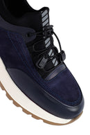 Men's Navy Blue Lace-Up Leather Sneaker | Derimod