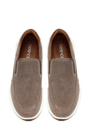 Men's Mink Thick Sole Nubuck Leather Comfort Loafers | Derimod