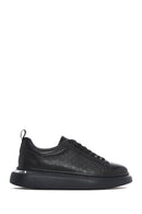 Men's Black Lace-up Thick-Sole Leather Sneaker | Derimod