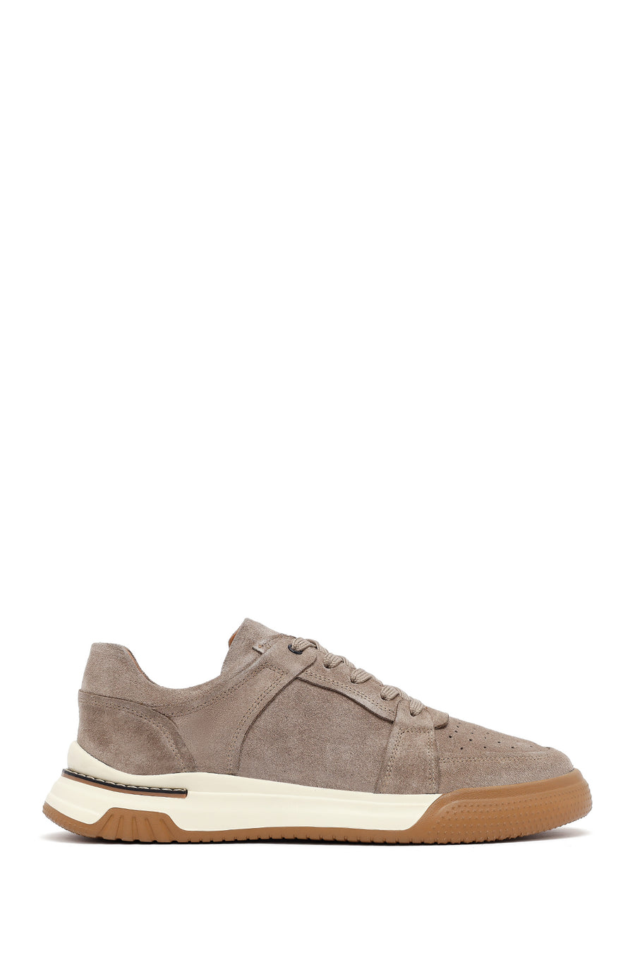 Erkek Bej Bağcıklı Süet Deri Sneaker 25SFD641710 | Derimod