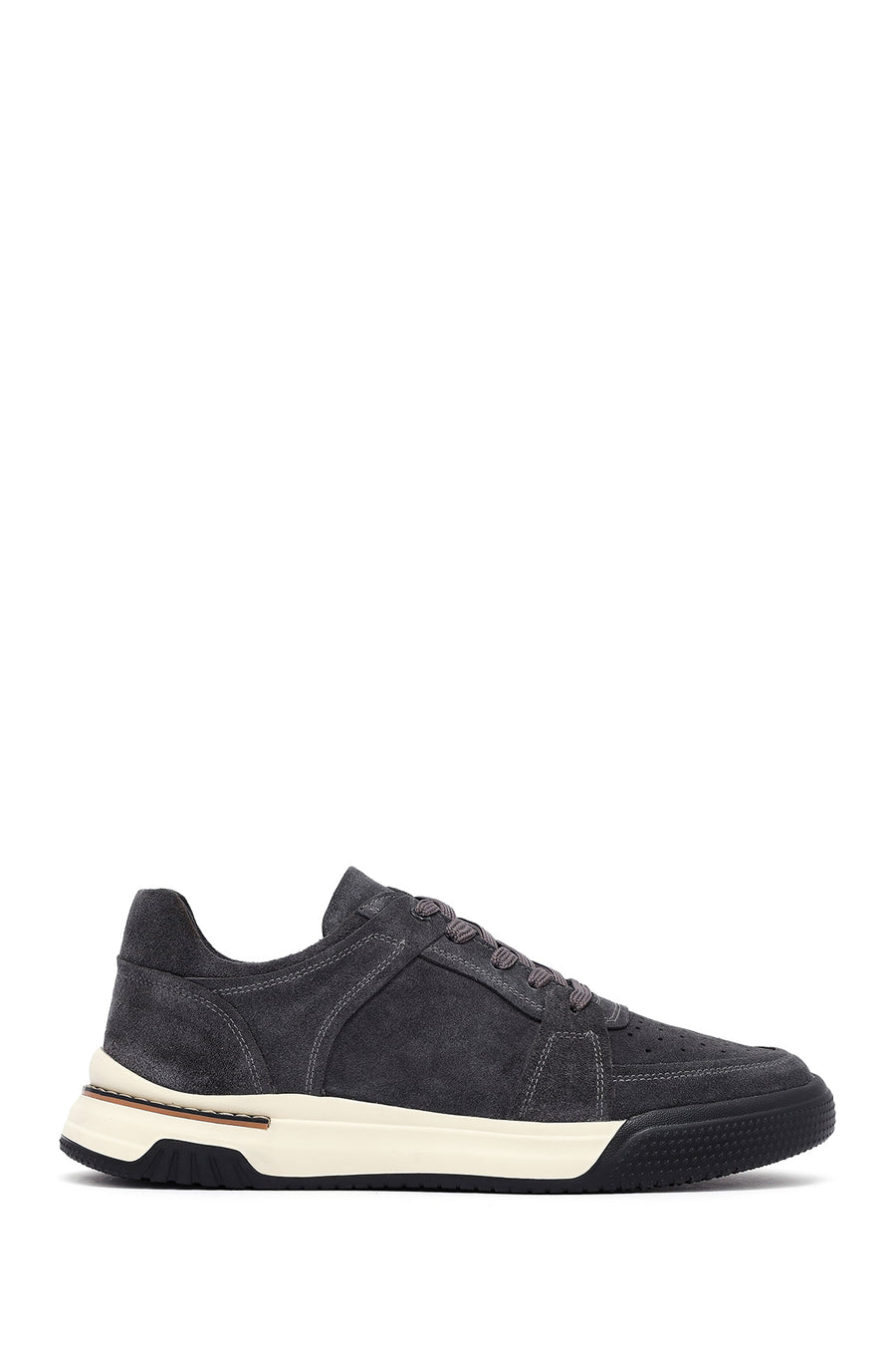 Erkek Gri Bağcıklı Süet Deri Sneaker 25SFD641710 | Derimod