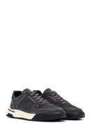 Erkek Gri Bağcıklı Süet Deri Sneaker | Derimod
