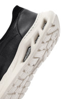 Men's Black Lace-up Thick-Sole Leather Sneaker | Derimod