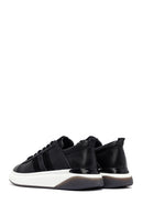 Men's Black Lace-Up Thick Sole Leather Sneakers | Derimod