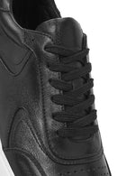 Men's Black Lace-up Leather Sneaker | Derimod