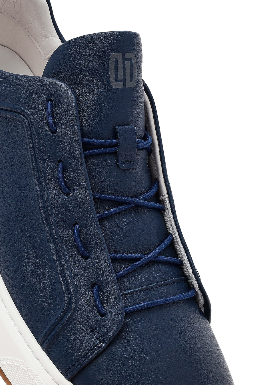 Men's Navy Blue Lace-Up Leather Sneaker