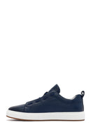 Men's Navy Blue Lace-Up Leather Sneaker | Derimod