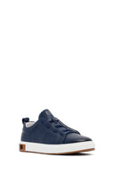 Men's Navy Blue Lace-Up Leather Sneaker | Derimod