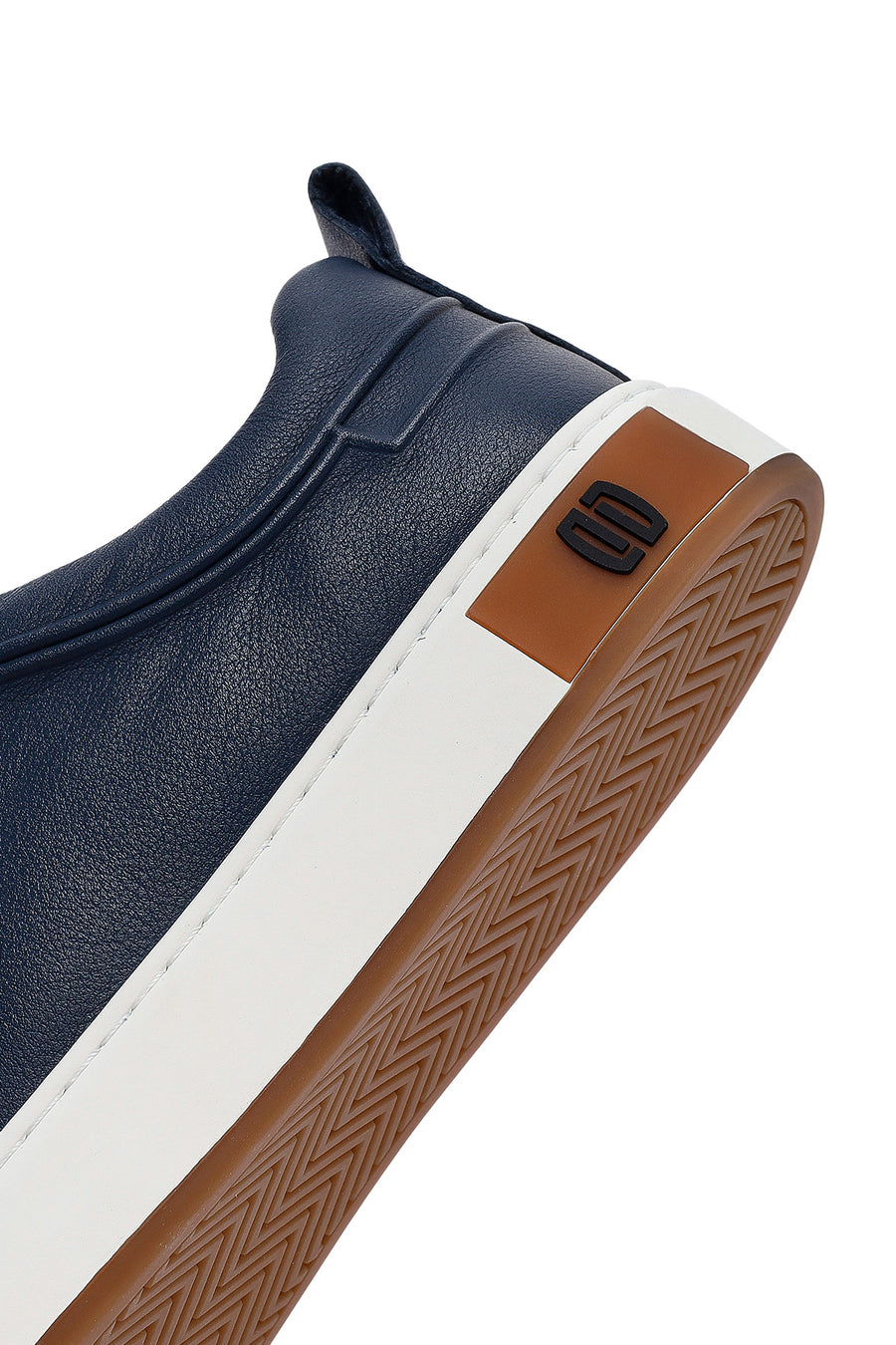 Men's Navy Blue Lace-Up Leather Sneaker