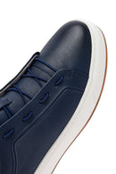 Men's Navy Blue Lace-Up Leather Sneaker | Derimod