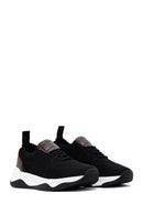 Derimod Zero Men's Black Thick Soled Fabric Sneaker | Derimod