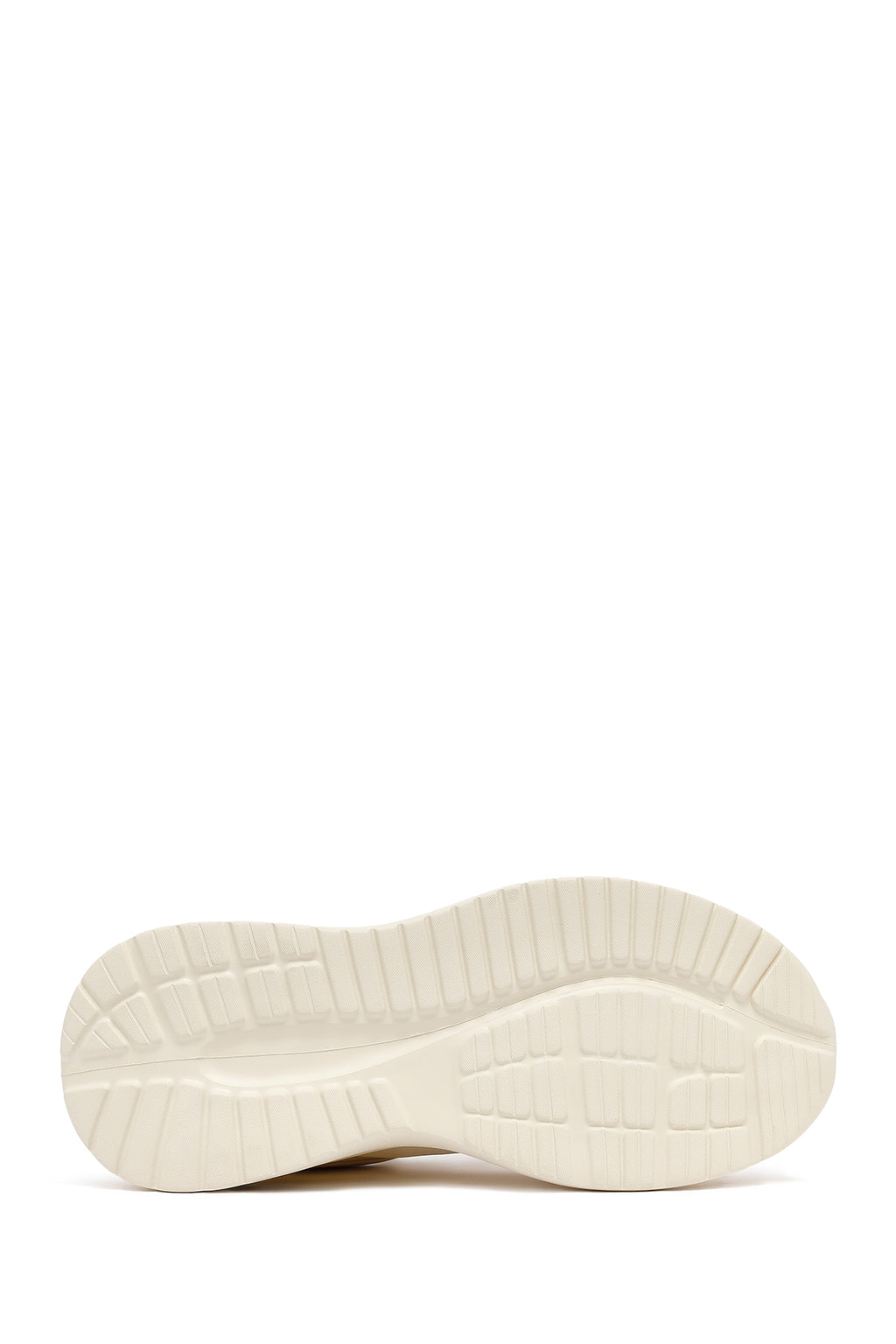 Erkek Bej Bağcıklı Kalın Tabanlı Kumaş Sneaker