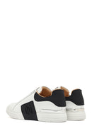 Men's White Lace-up Thick-Sole Leather Sneaker | Derimod