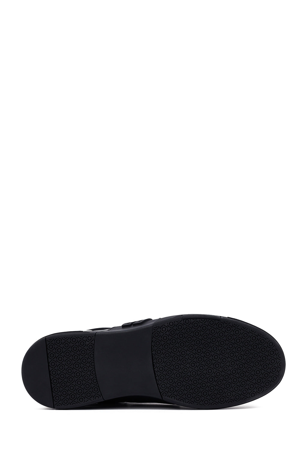 Erkek Siyah Bağcıklı Kalın Tabanlı Deri Sneaker