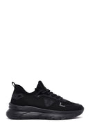 Derimod Zero Men's Black Lace-Up Thick-Sole Fabric Sneaker | Derimod