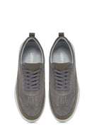 
Men's Grey Lace-Up Thick Sole Leather Sneaker
 | Derimod