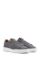 Men's Gray Lace-Up Suede Leather Sneaker | Derimod